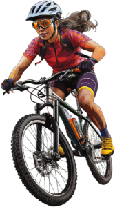 A mountain bike rider