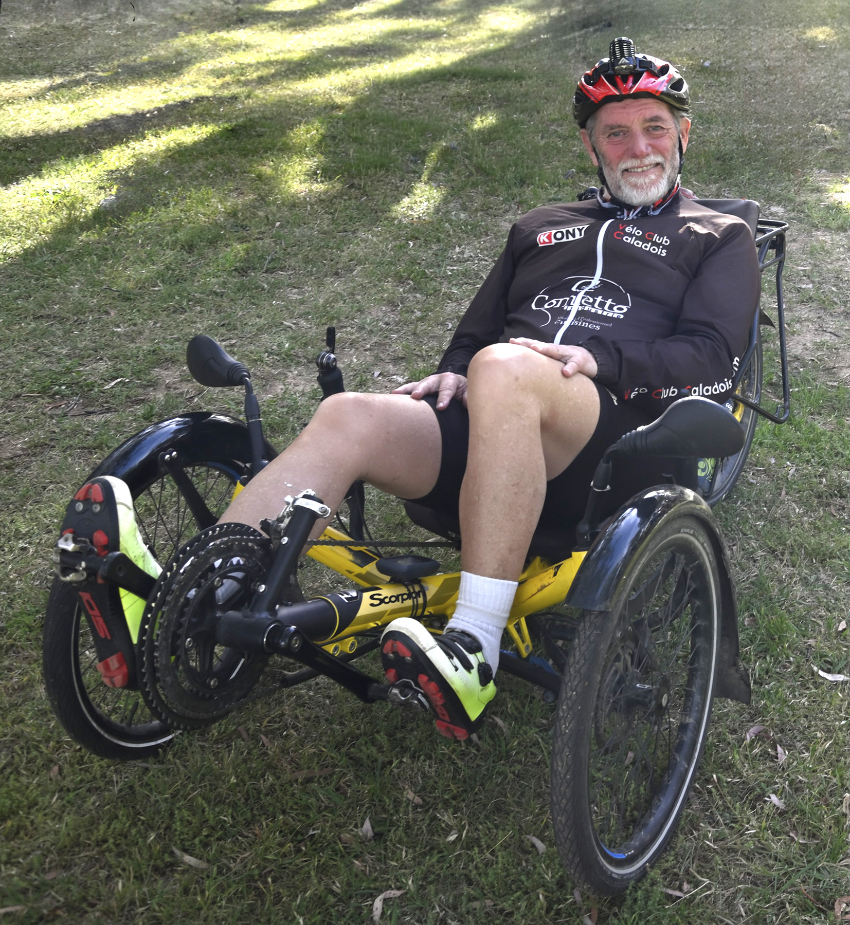 A recumbent trike