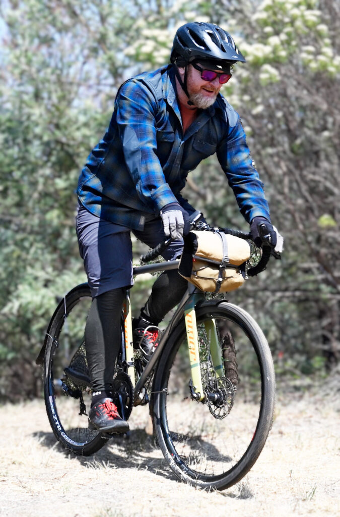 A gravel bike rider
